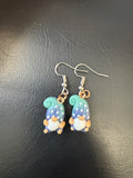Blue gnome earrings