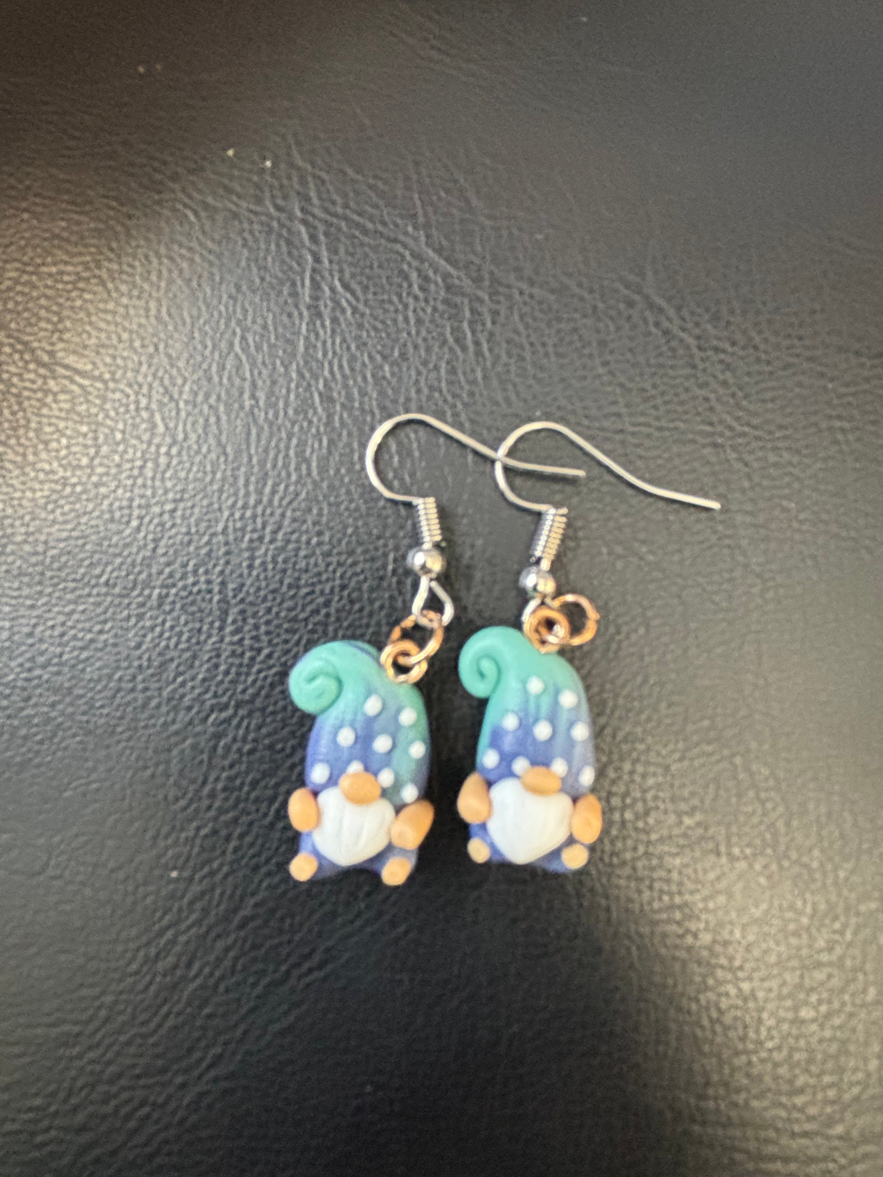 Blue gnome earrings