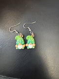 Green gnome earrings