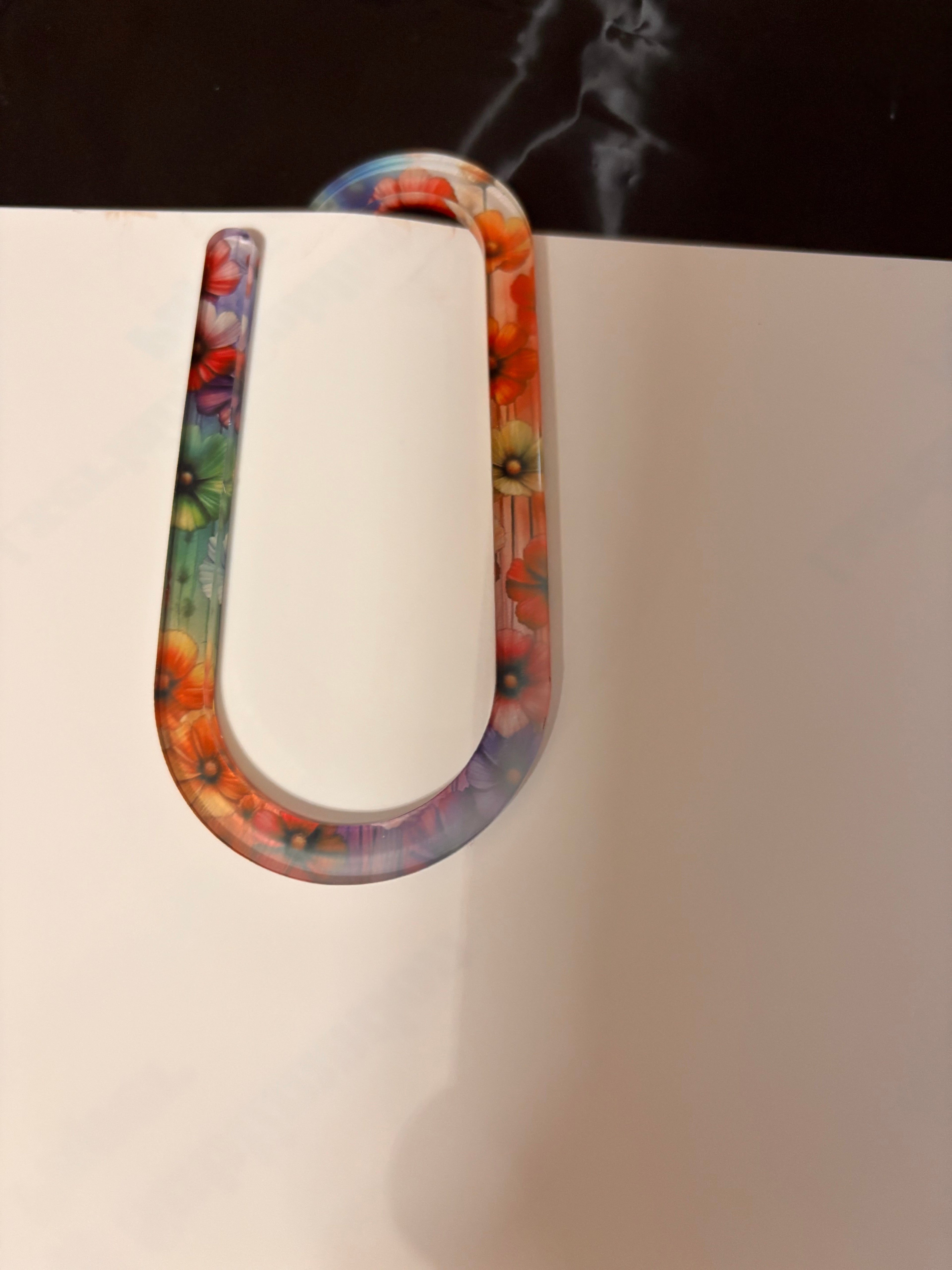 Multi Colored Flowers Acrylic Paperclips