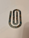 Teal and cheetah print Acrylic paperclip