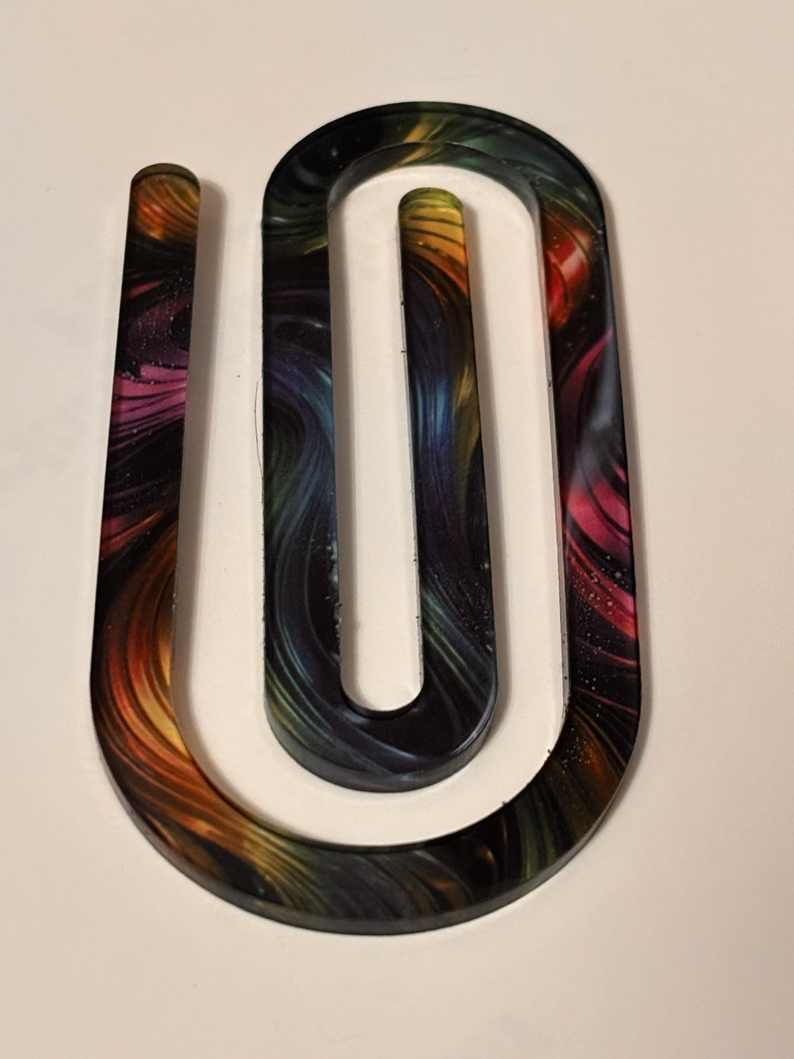 Rainbow Metal Printed Acrylic Paperclip