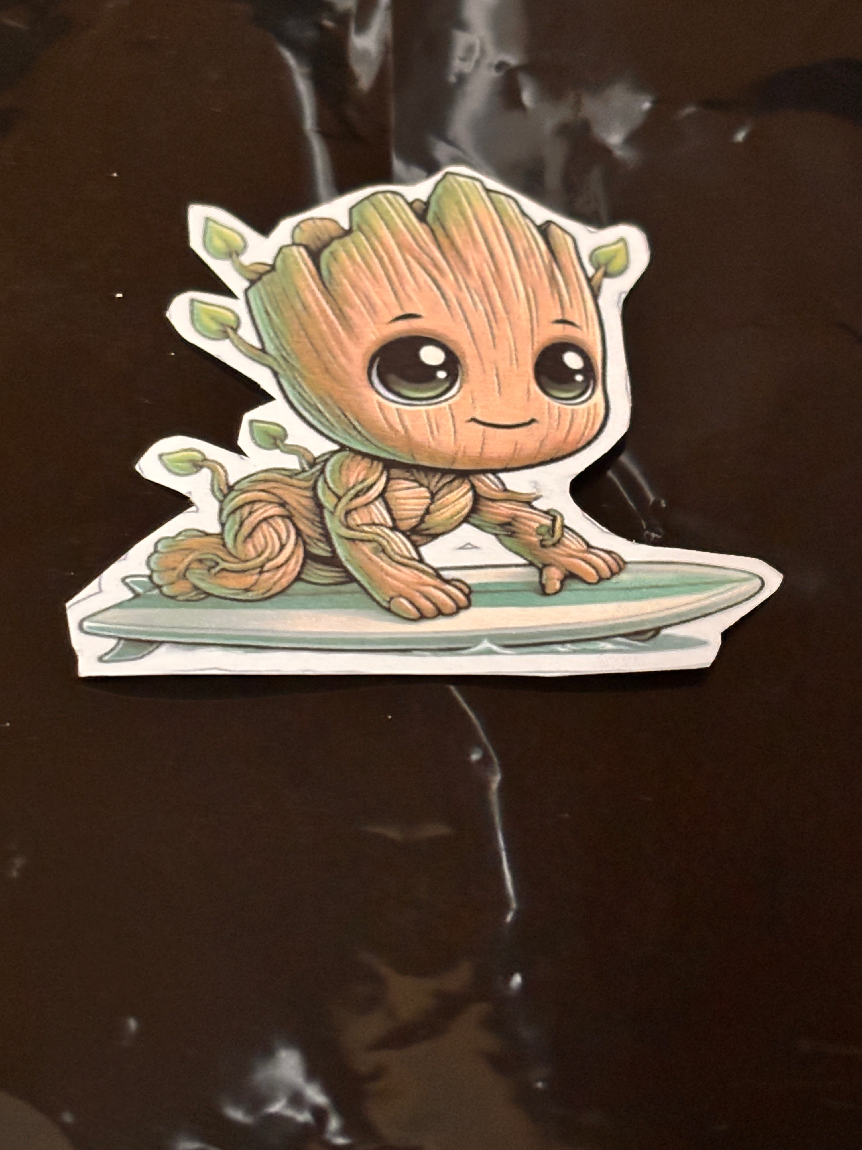 Groot on Surfboard Sticker
