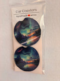 Northern Lights Nature Scene Car coasters
