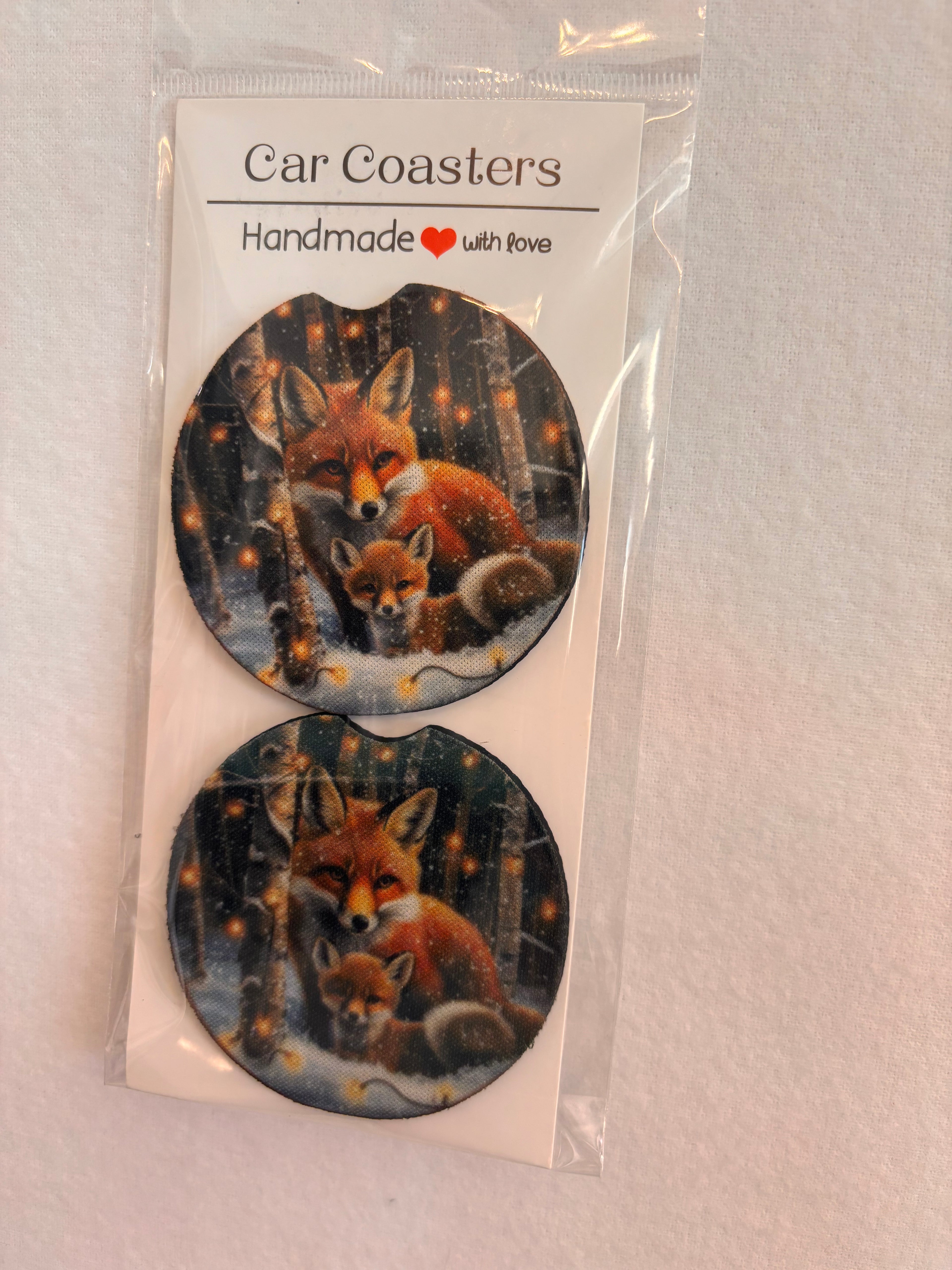 Fox with Baby Car coasters