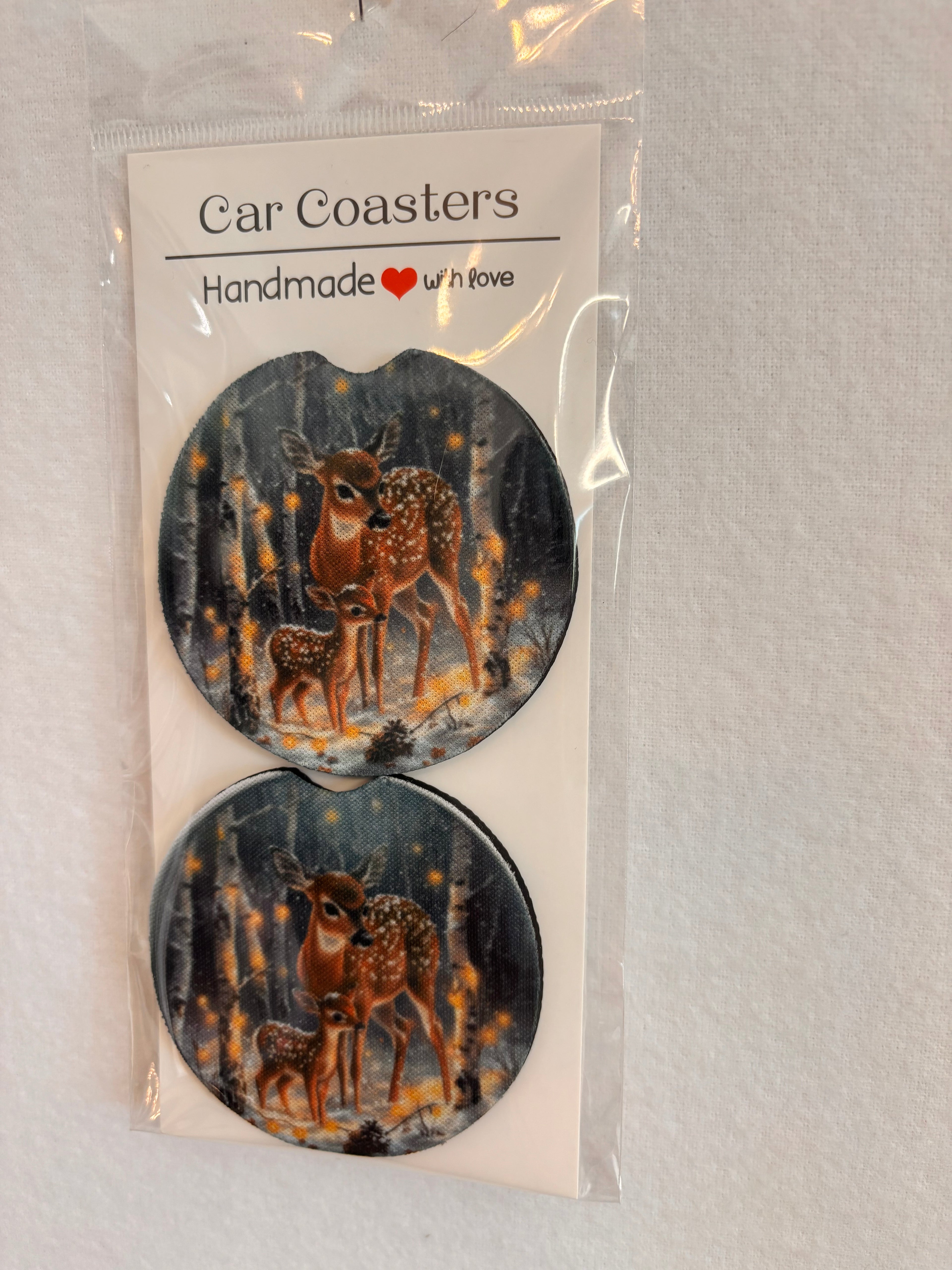 Deer and fawn Car coasters