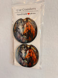 Horse Duo Car Coasters