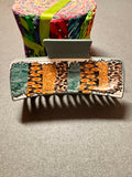 Teal, Gold and Sunflower Hairclip